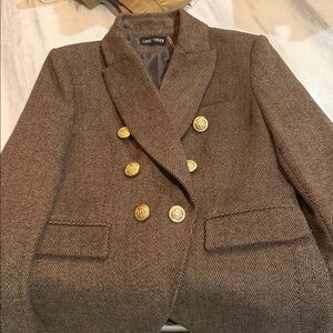 Love Token Herringbone Blazer with Gold Buttons